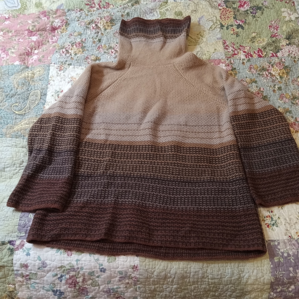 alexandra bartlett 2x Brown Gradient Women's Sweater lambs wool & angora rabbit
